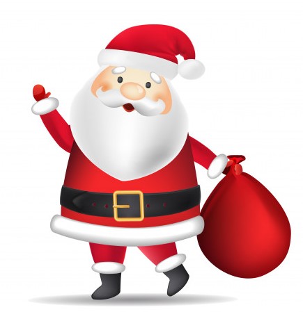 santa clause in costume carrying sack 1262 15966