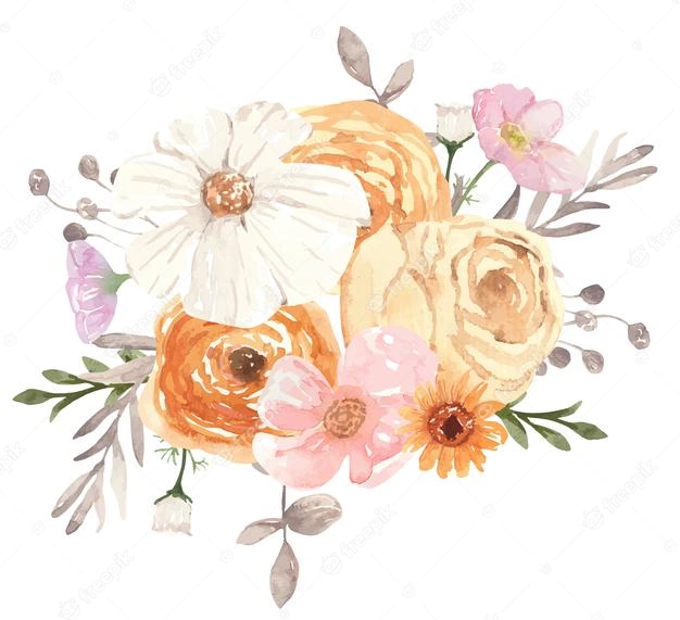 akwarela bukiet botaniczny z jesiennymi kwiatami w kolorze pomaranczowym 255026 284