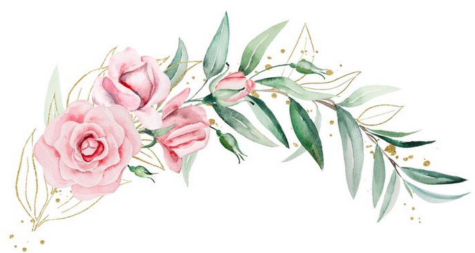 Screenshot 2023 06 19 at 10 38 14 Bukiet Z Różowych Akwarelowych Kwiatów I Zielonych Liści Ilustracja ślubna I Powitalna Zdjęcie Premium