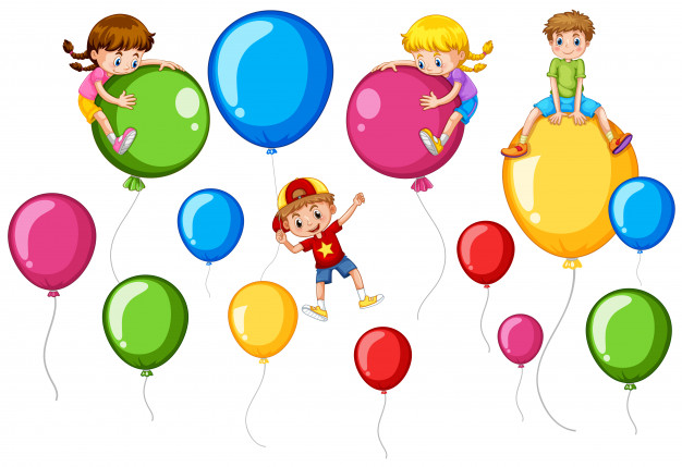szczęśliwe dzieci i kolorowe balony 1308 5632